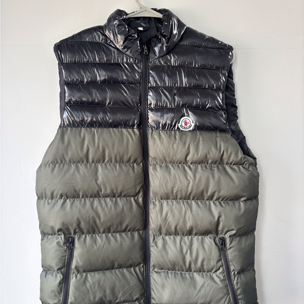 Moncler Black and Olive Men's Puffer Vest